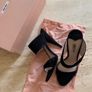 Miu Miu black suede heels